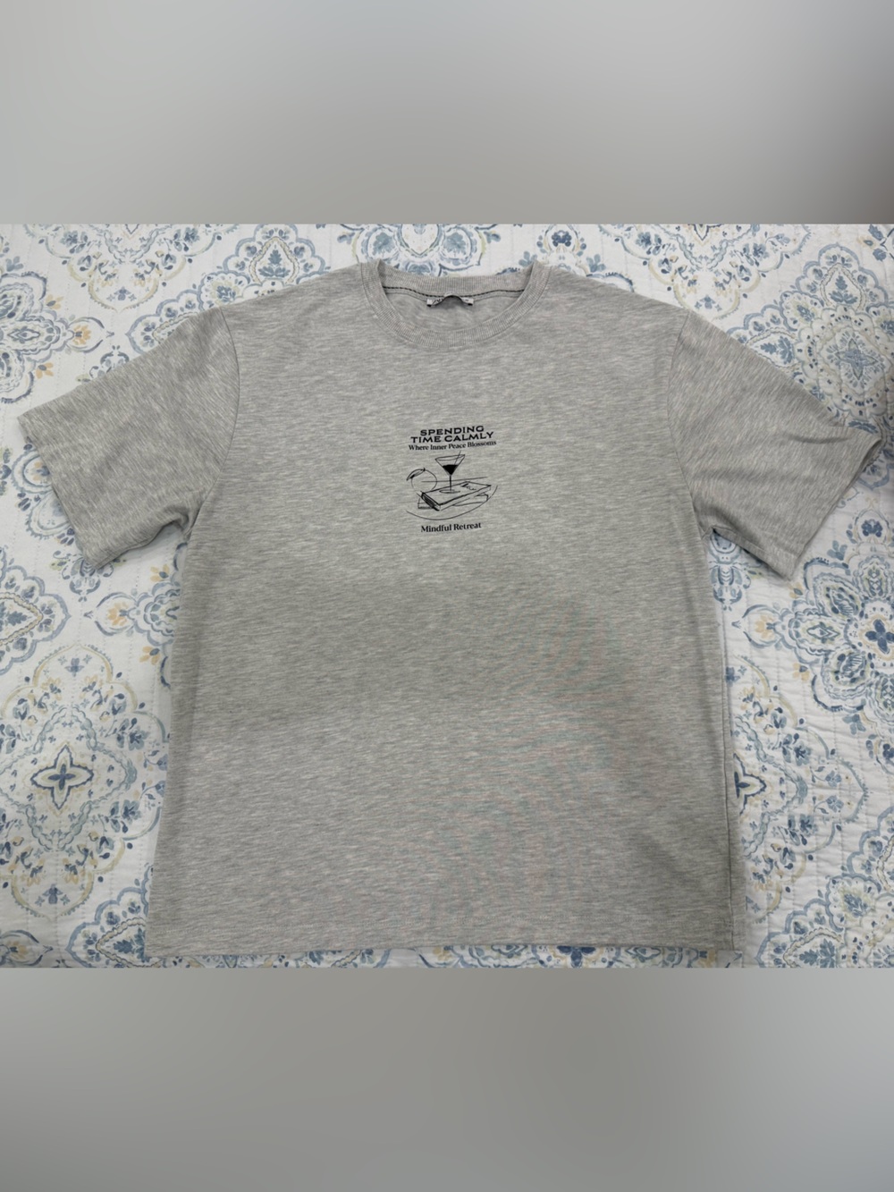 Zara Heather Gray Short Sleeve Graphic Tee